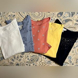 Lot of FIVE Christopher & Banks shirts.  $25 very good condition!!